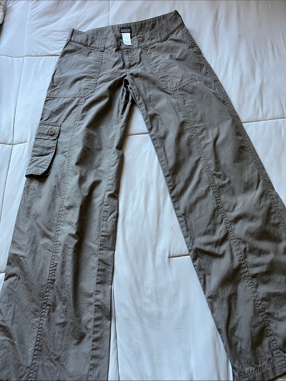 Patagonia Olive Cargo Wide-Leg Pants